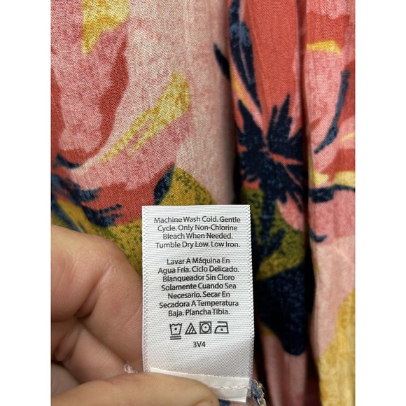 Terra & Sky Blouse Womens 2X Pink Floral Pearl Blush Poet Sleeve Top Boho - Picture 7 of 8